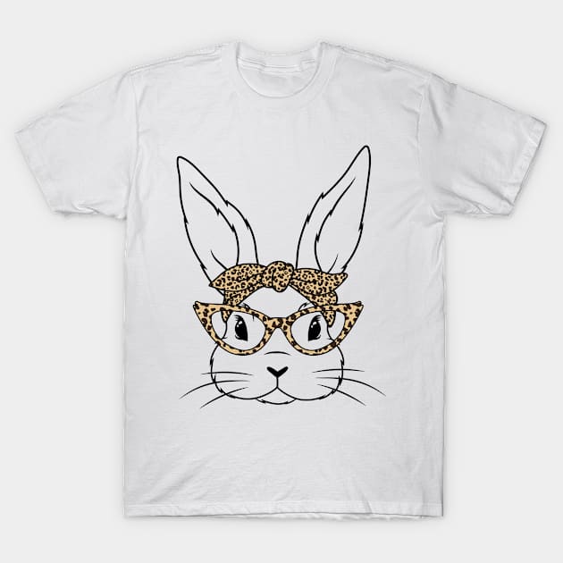 Beautiful Bunny face with Girlglasses easter day Gift T-Shirt by mansoury